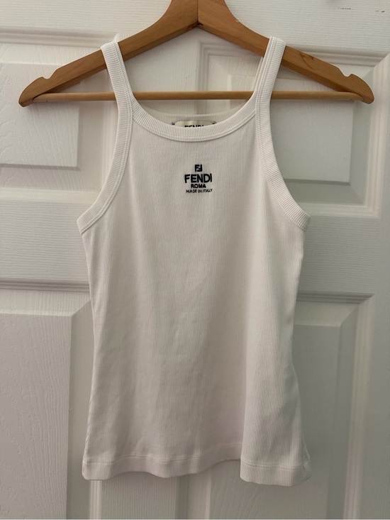 Fendi Tops - Fendi Logo Embroidered Knitted Tank Top